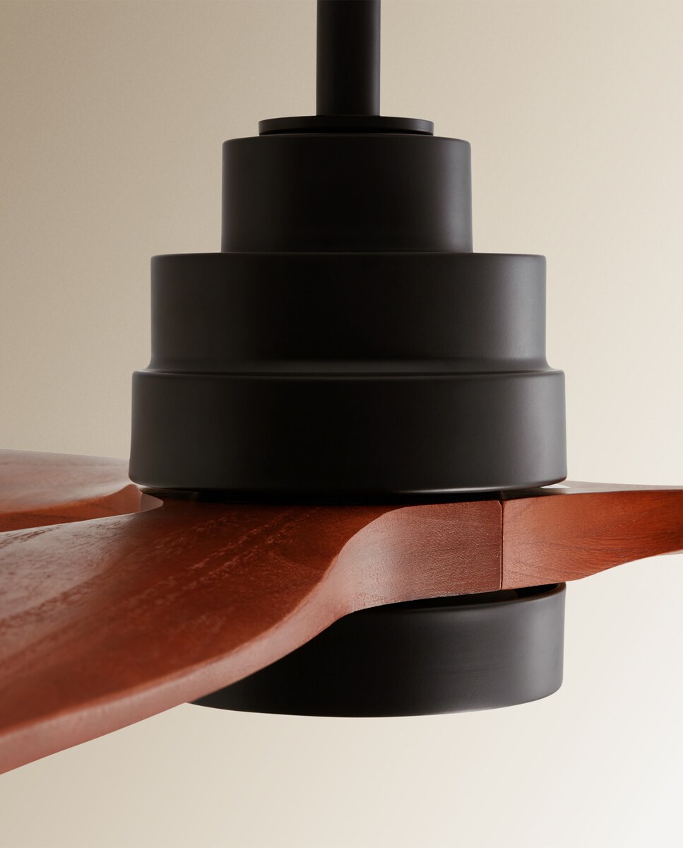 Ventilador de techo con luz LED y Motor DC Son Bou negro y madera El Corte Inglés Negro-3