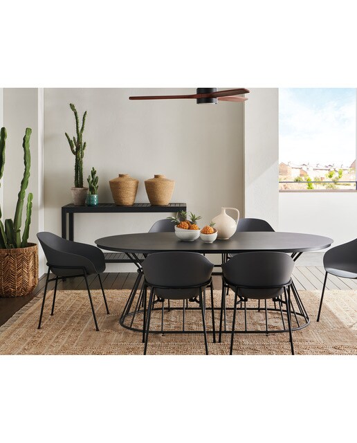Ventoinha de Teto com Luz LED e Motor DC Son Bou - Preto/Madeira Preto-7