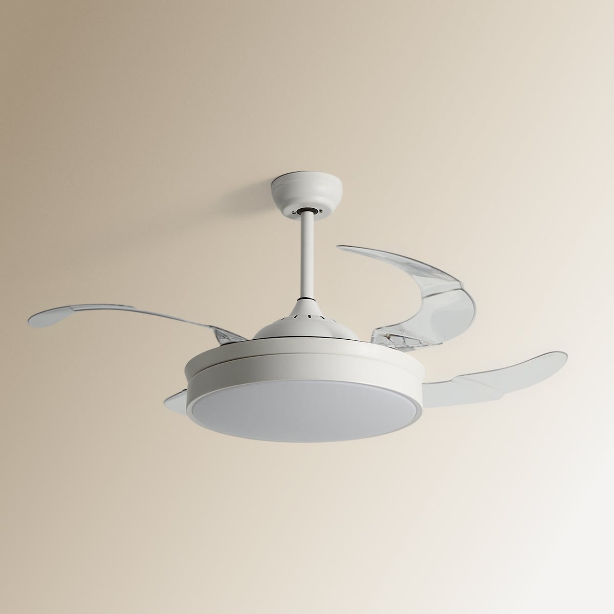 Ventilador de techo con luz LED y Motor DC Soller blanco El Corte Inglés Blanco-1