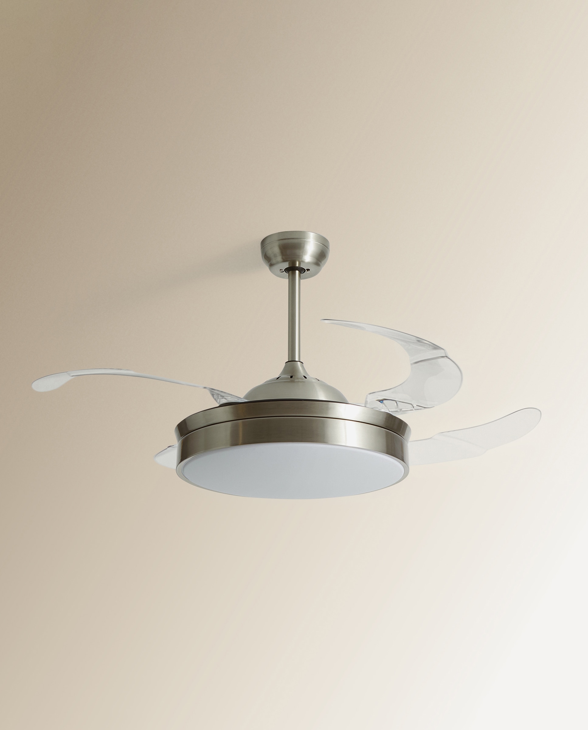 Ventoinha de Teto com Luz LED e Motor DC Soller - Cromado Cromado-1