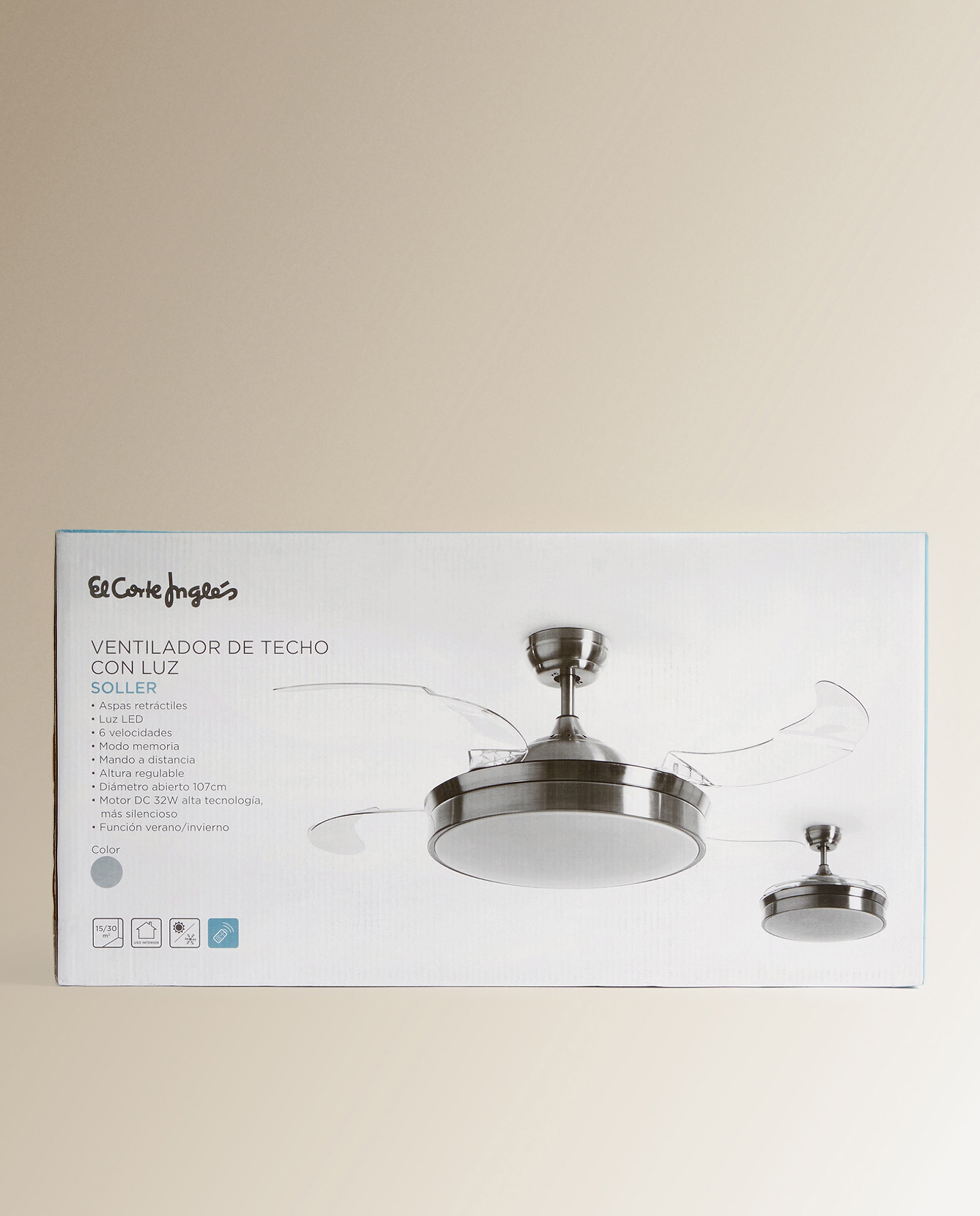 Ventoinha de Teto com Luz LED e Motor DC Soller - Cromado Cromado-9