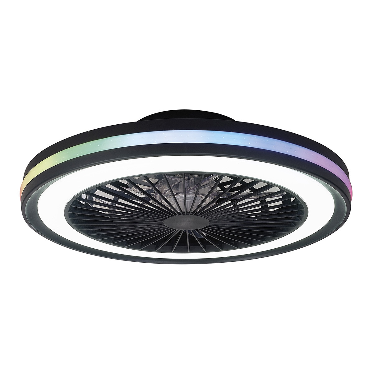 Ventoinha de Teto com Luz LED Gamer Motor DC - Preto Preto-1