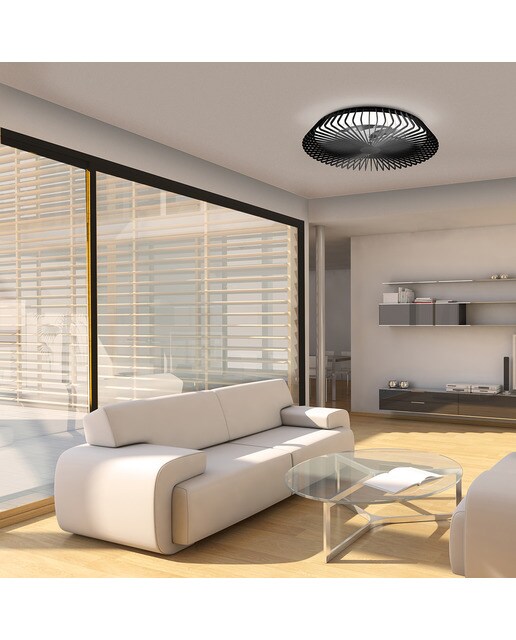 Ventoinha de Teto com Luz LED Himalaia Motor DC Preto-3