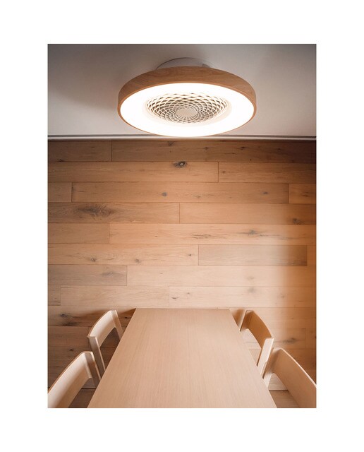 Ventoinha de Teto com Luz LED e Motor DC Tibete de Madeira Madeira-3