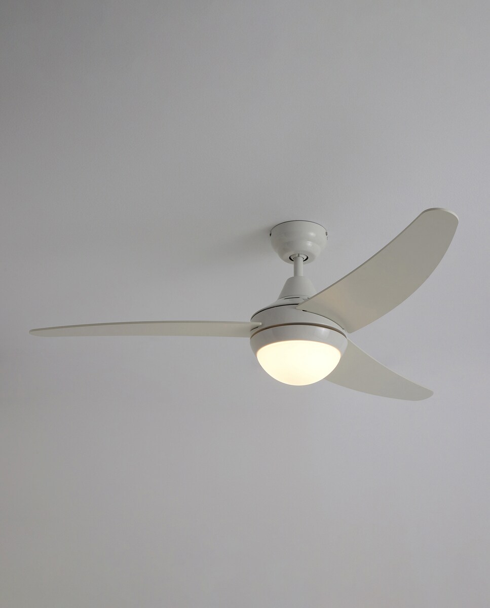 Ventoinha de Teto com Luz LED e Motor DC Santo Domingo Branco-3
