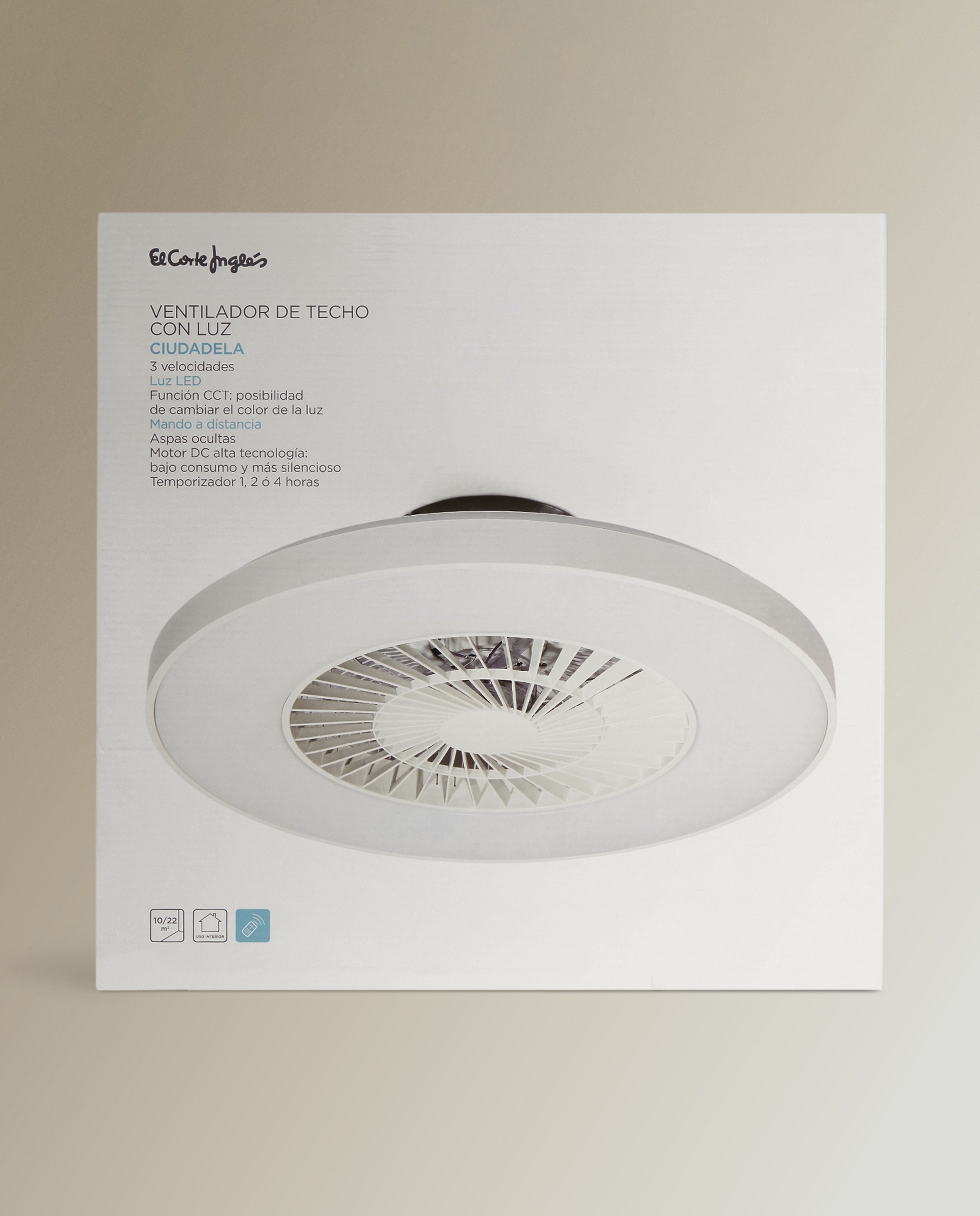 Ventoinha de Teto com Luz LED e Motor DC Ciudadela Branco-6