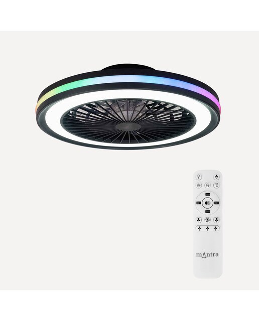 Ventoinha de Teto com Luz LED e Motor DC Gamer Preto-1