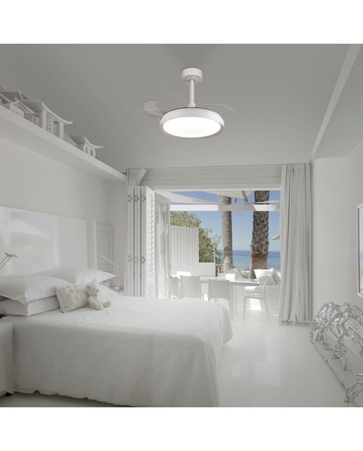 Ventoinha de Teto com Luz LED e Motor DC Mistral Mini Branco-4