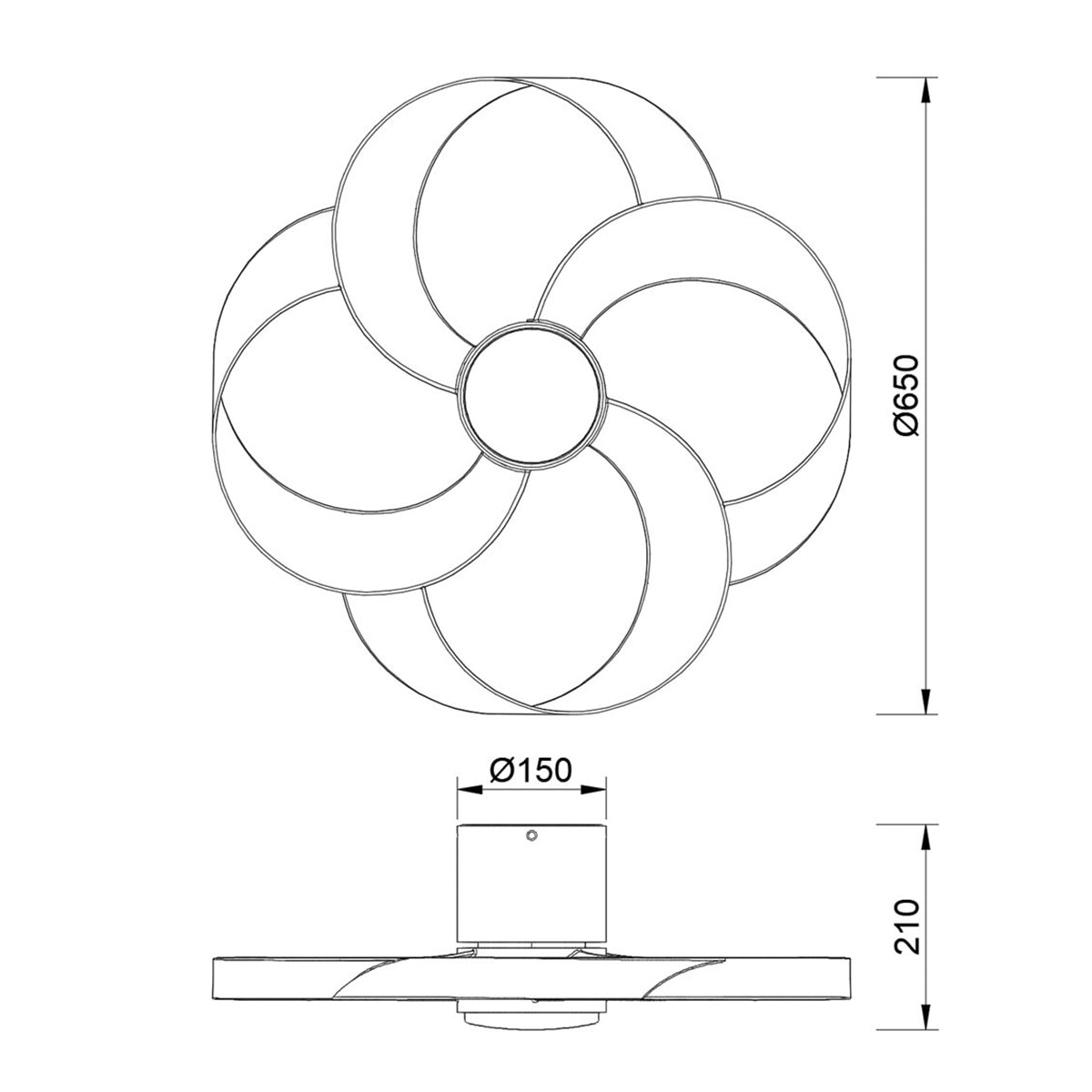 Ventoinha de Teto com Luz LED e Motor DC Rose Madeira-5