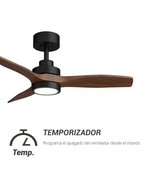 Ventoinha de Teto com Luz LED e Motor DC Son Bou Madeira Escura Madeira escura-3