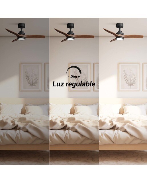 Ventoinha de Teto com Luz LED e Motor DC Son Bou Madeira Escura Madeira escura-9