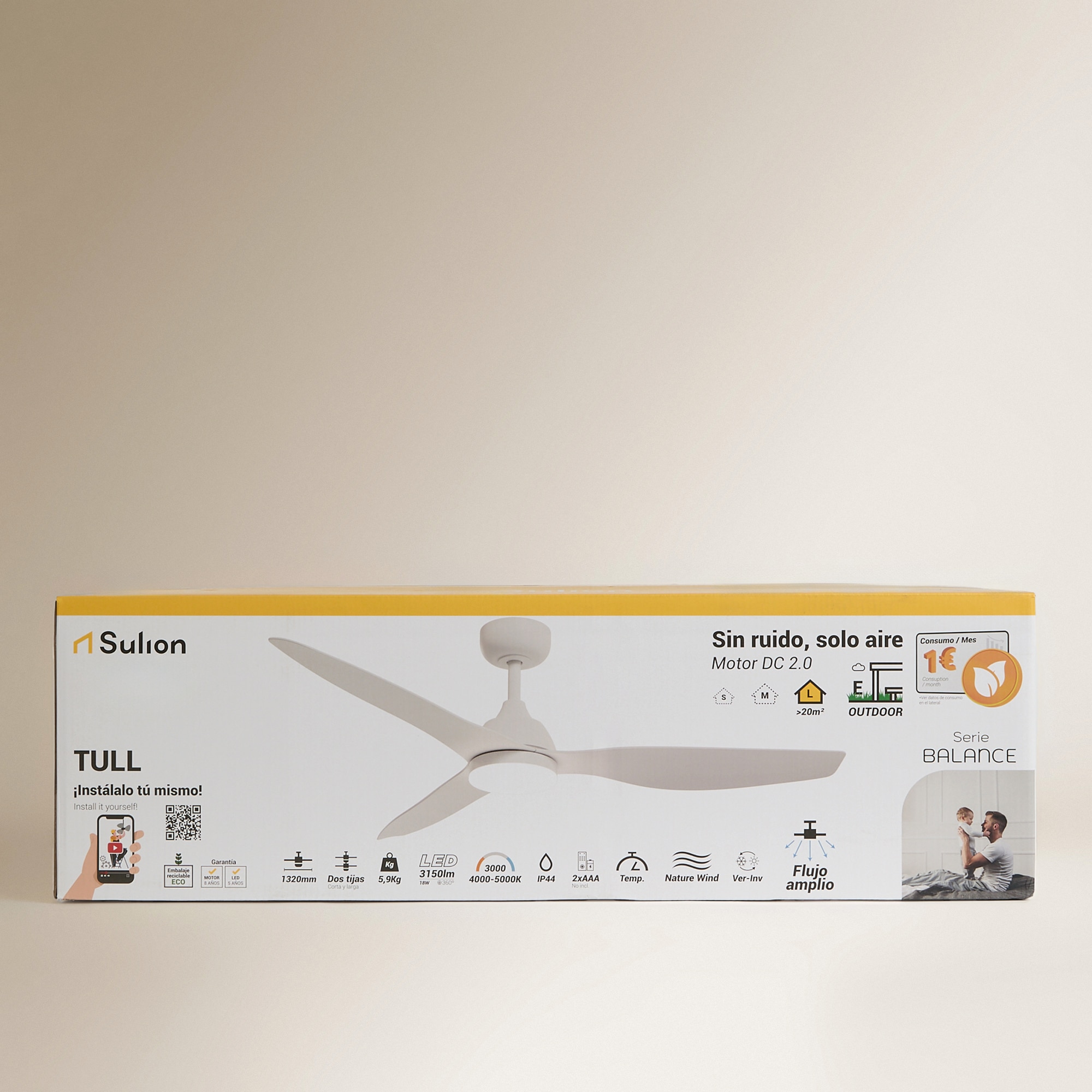 Ventoinha de Teto com Luz LED e Motor DC New Tull - Branco Branco-7