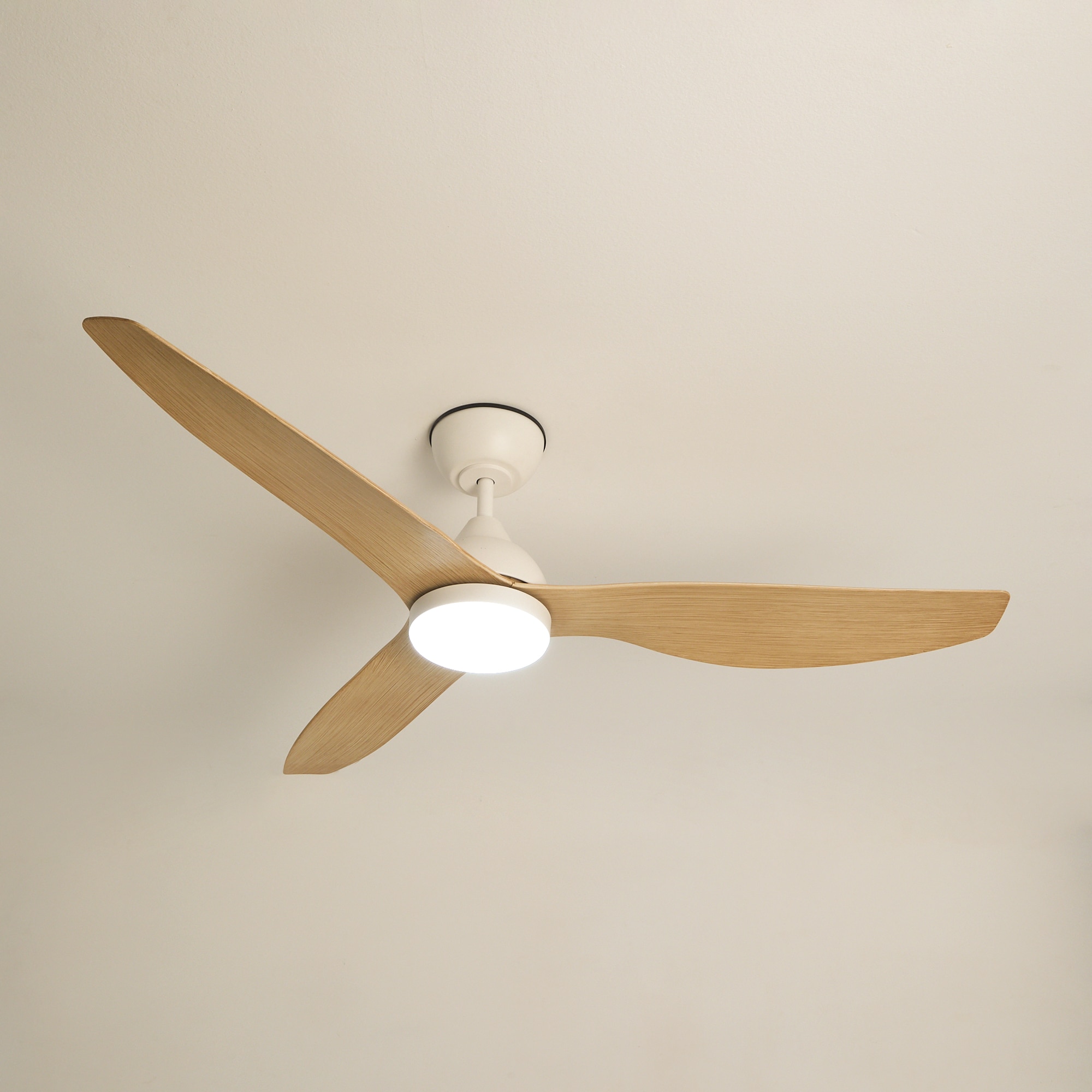 Ventoinha de Teto com Luz LED e Motor DC New Tull - Cru Natural-4