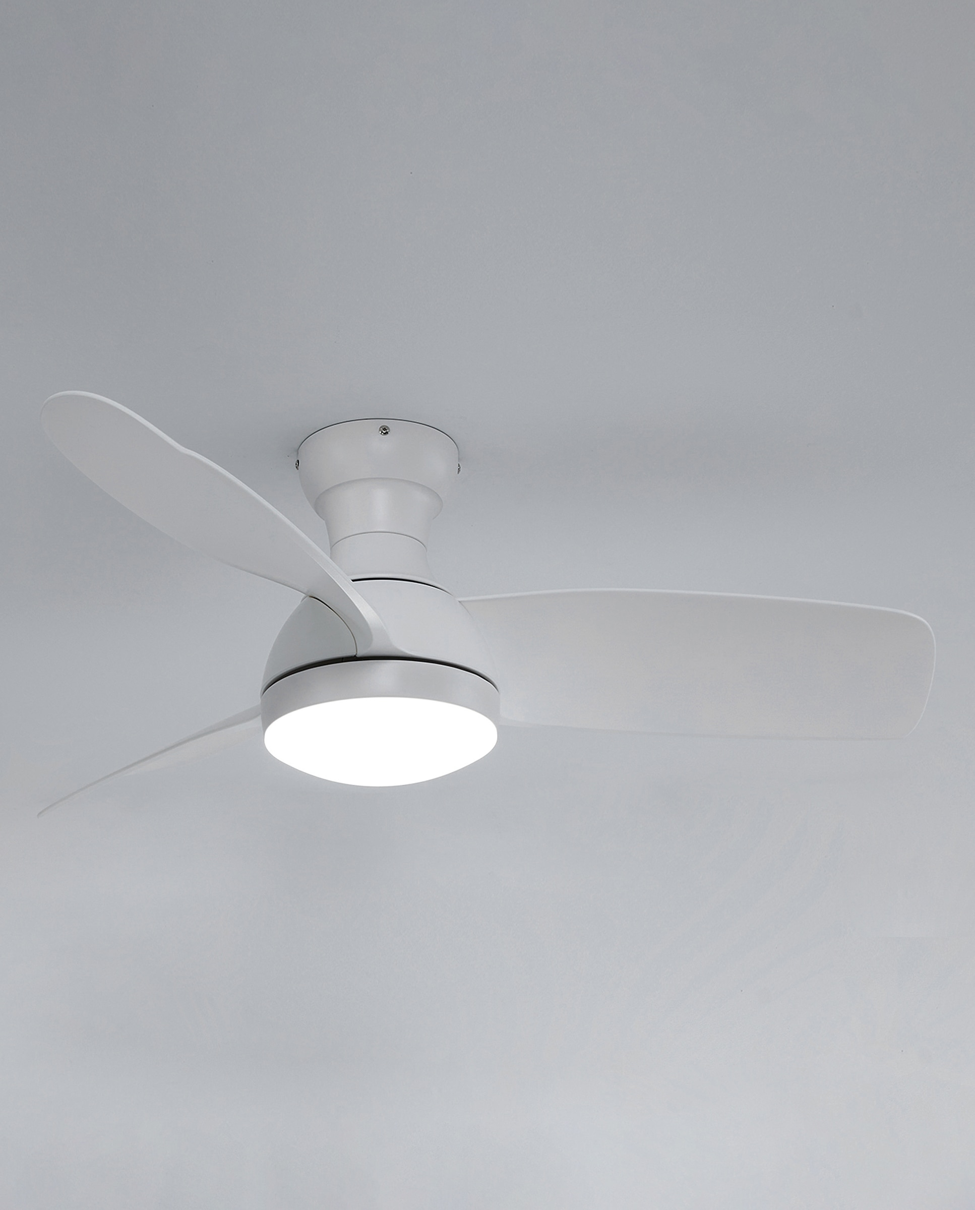 Ventoinha de Teto com Luz LED e Motor DC Fornells - Branco Branco-2