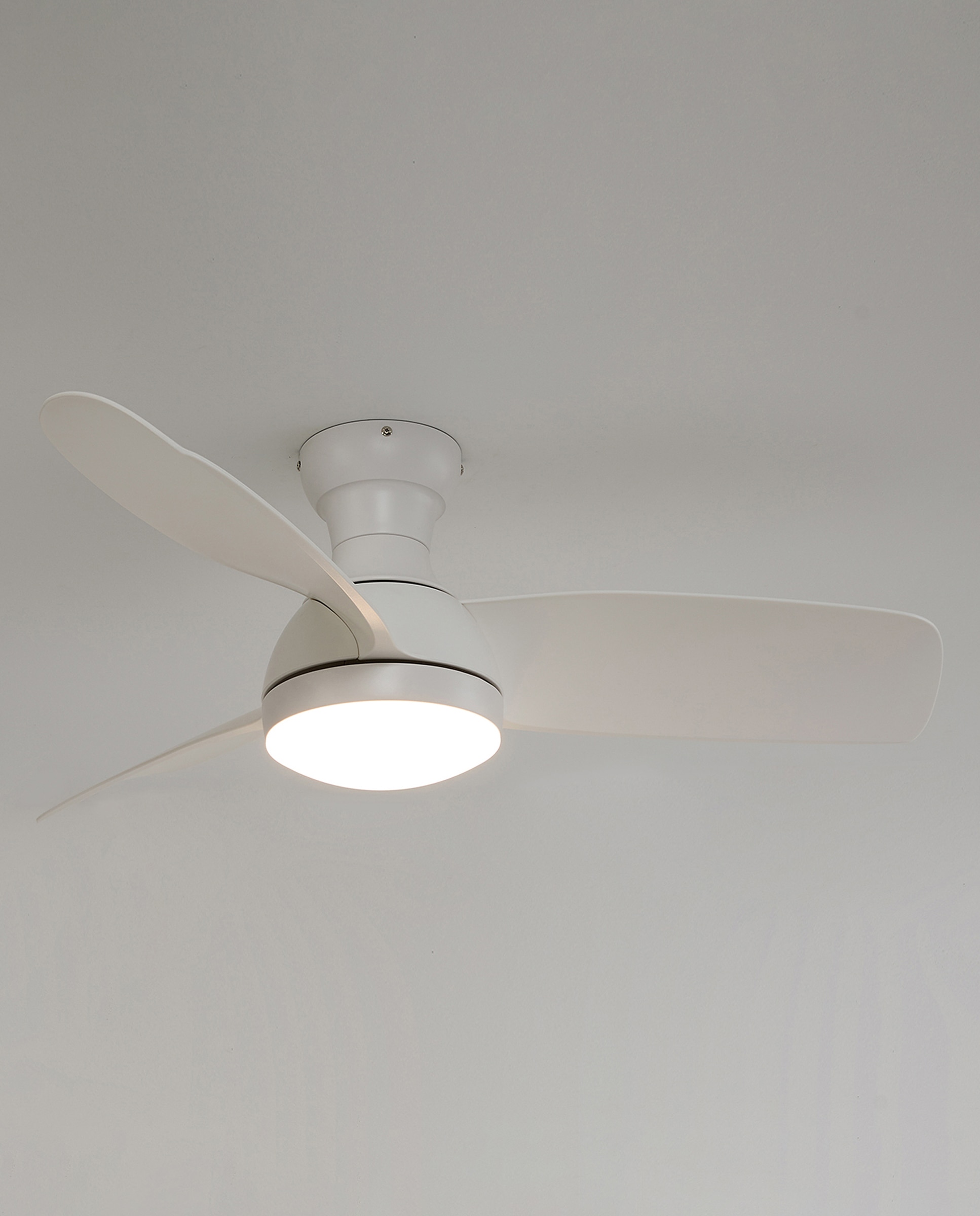 Ventoinha de Teto com Luz LED e Motor DC Fornells - Branco Branco-3