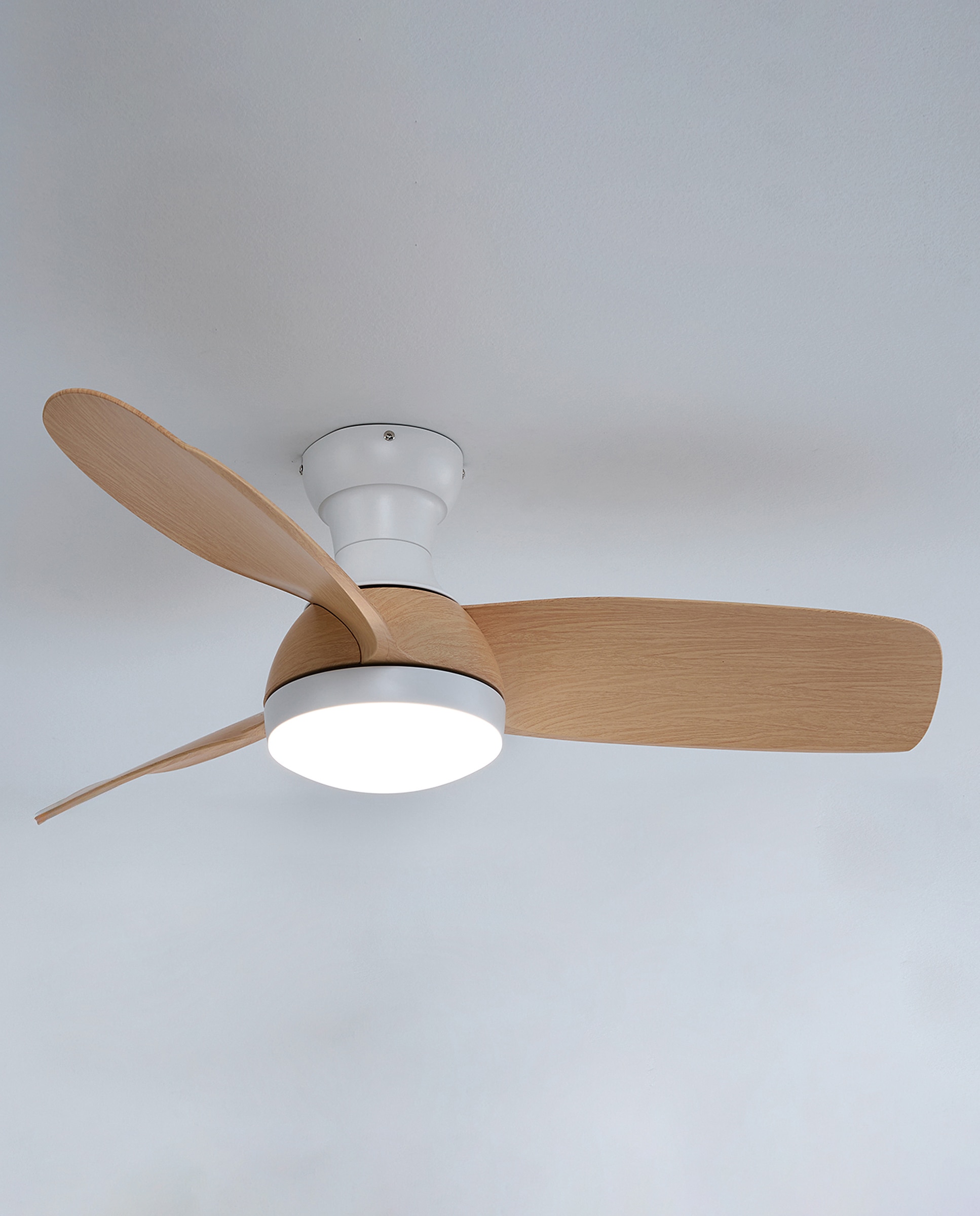 Ventoinha de Teto com Luz LED e Motor DC Fornells - Cru Natural-2