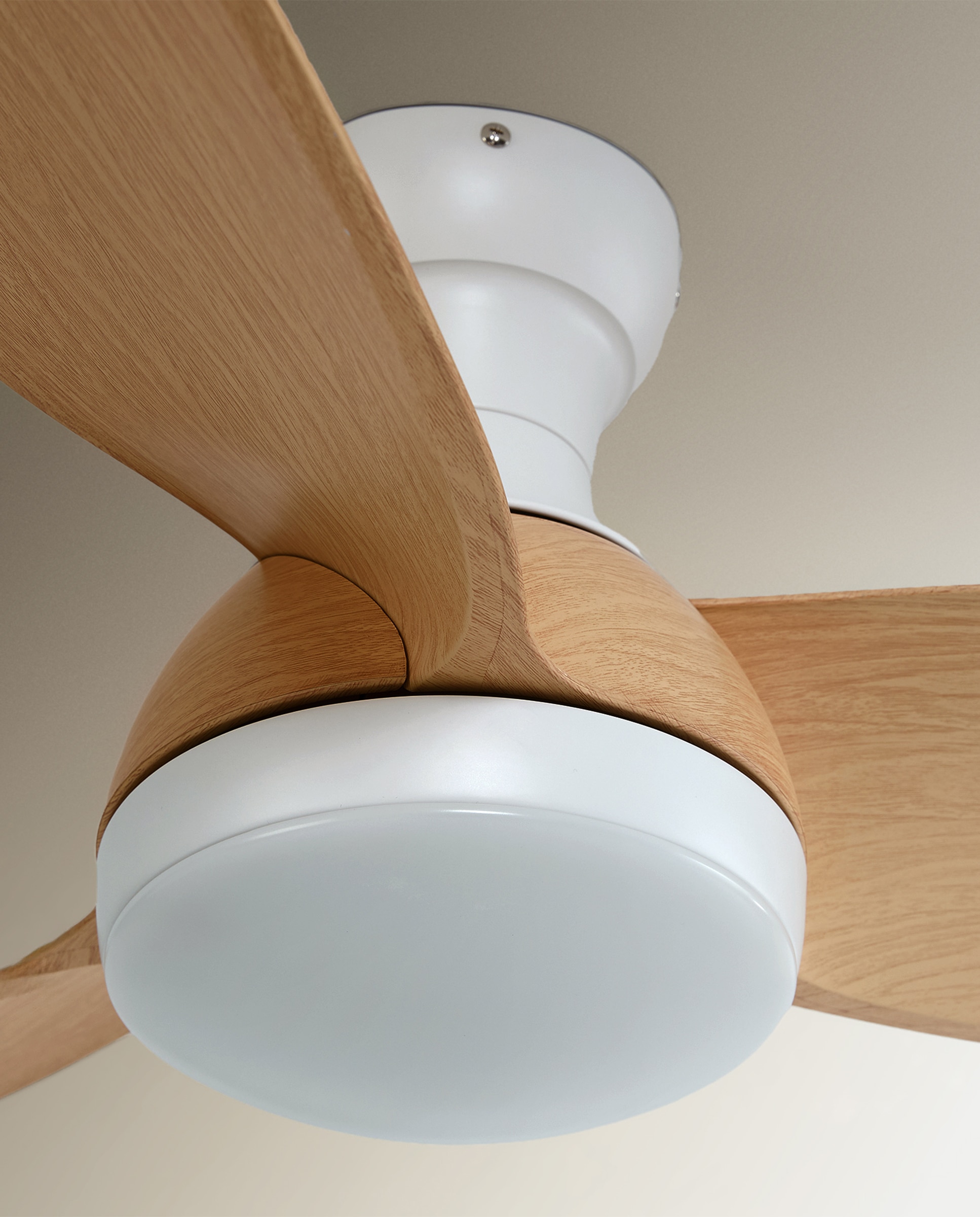 Ventoinha de Teto com Luz LED e Motor DC Fornells - Cru Natural-5