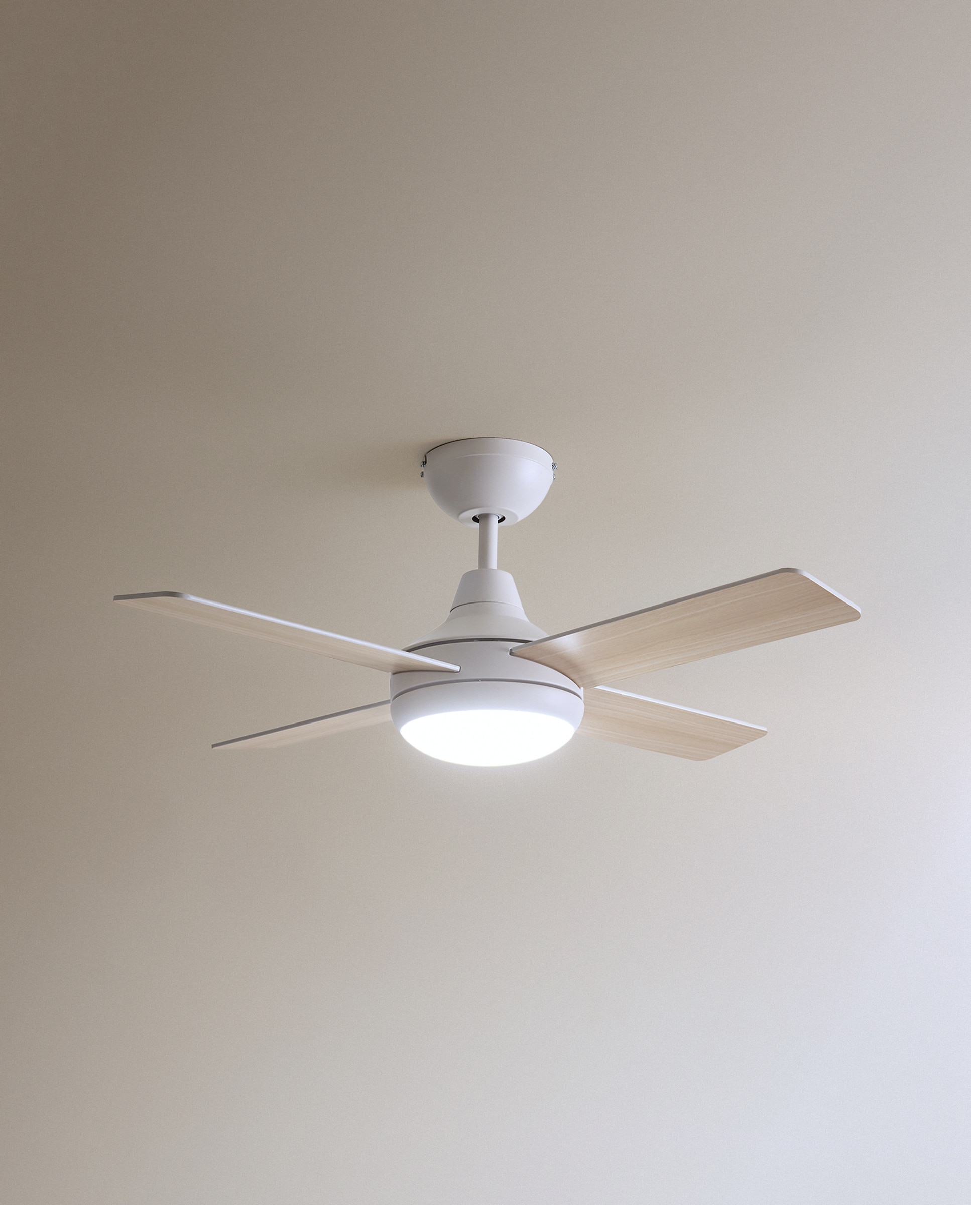 Ventoinha de Teto S com Luz LED e Motor DC Dominicana Branco-2