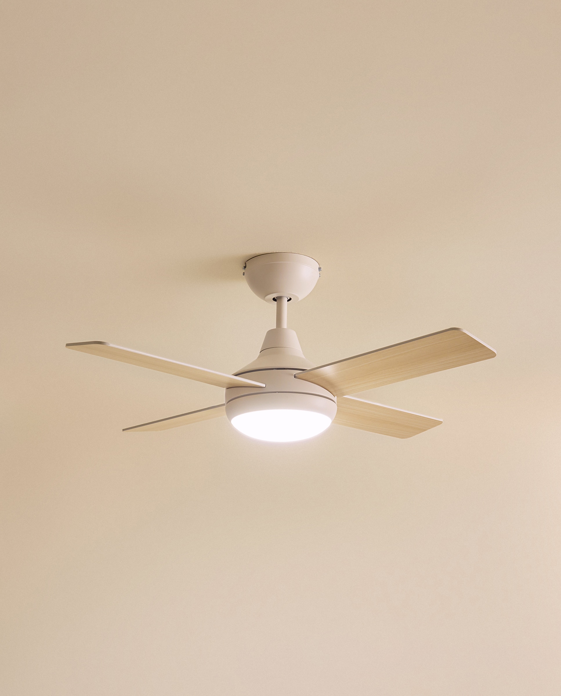 Ventoinha de Teto S com Luz LED e Motor DC Dominicana Branco-3