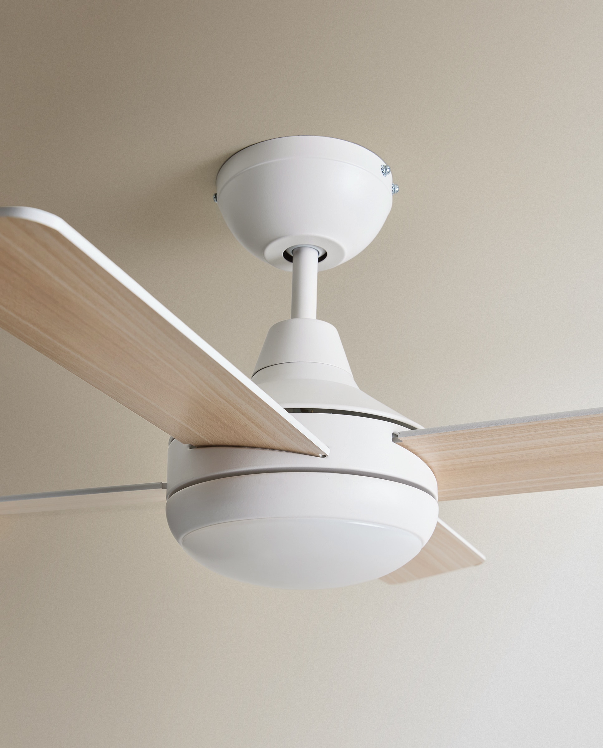 Ventoinha de Teto S com Luz LED e Motor DC Dominicana Branco-6