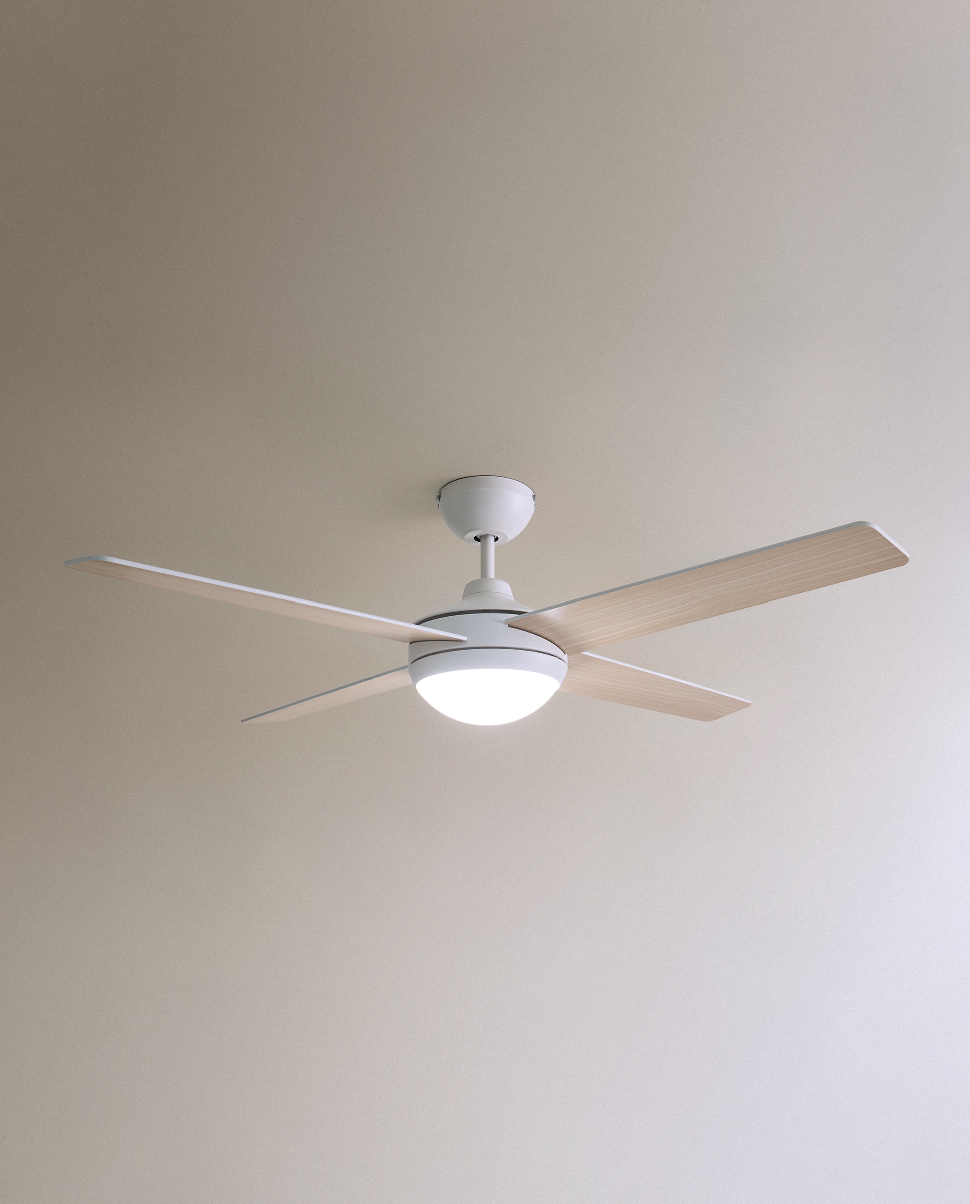 Ventoinha de Teto L com Luz LED e Motor DC Dominicana Branco-2