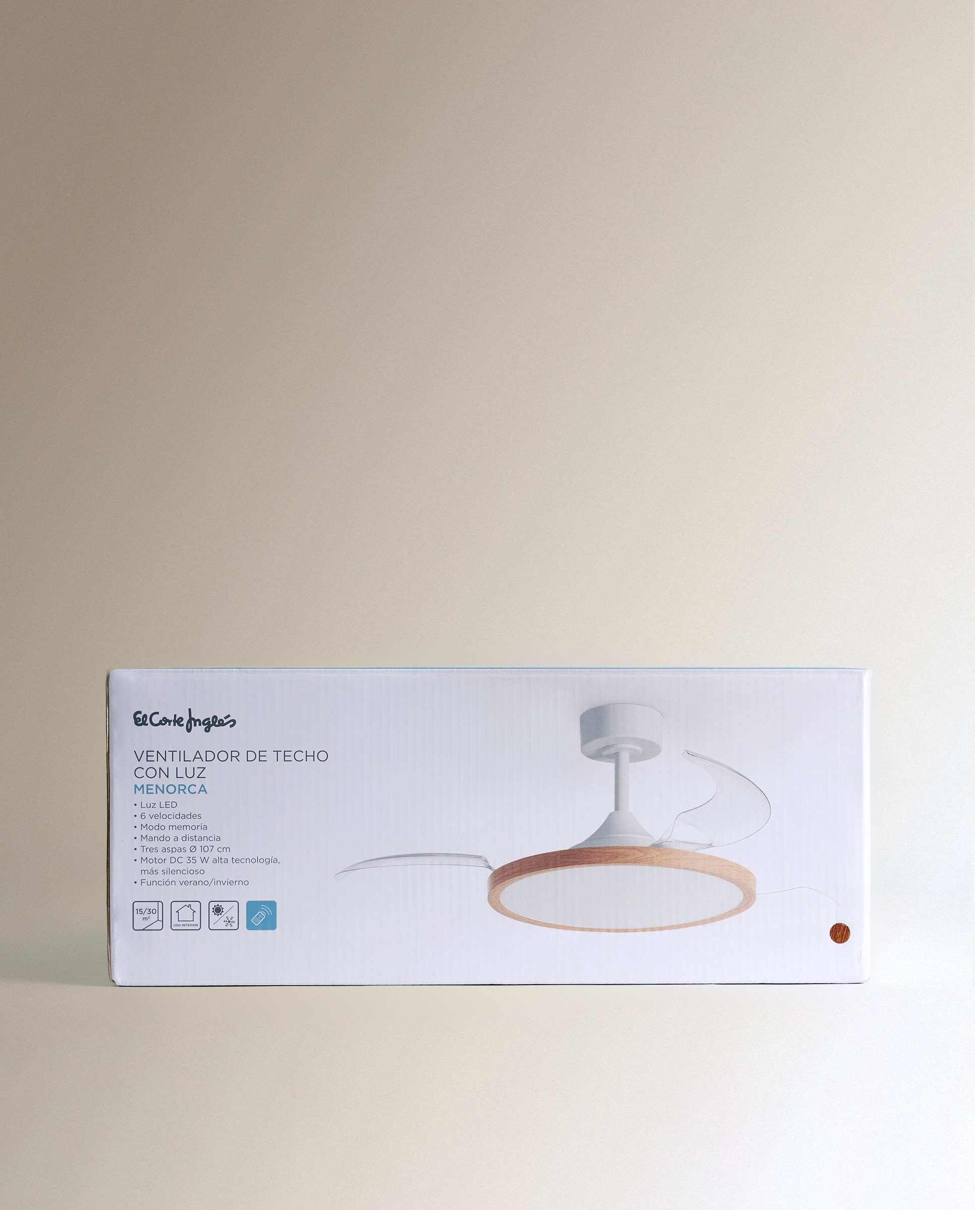 Ventoinha de Teto com Luz LED e Motor DC Menorca Natural-8