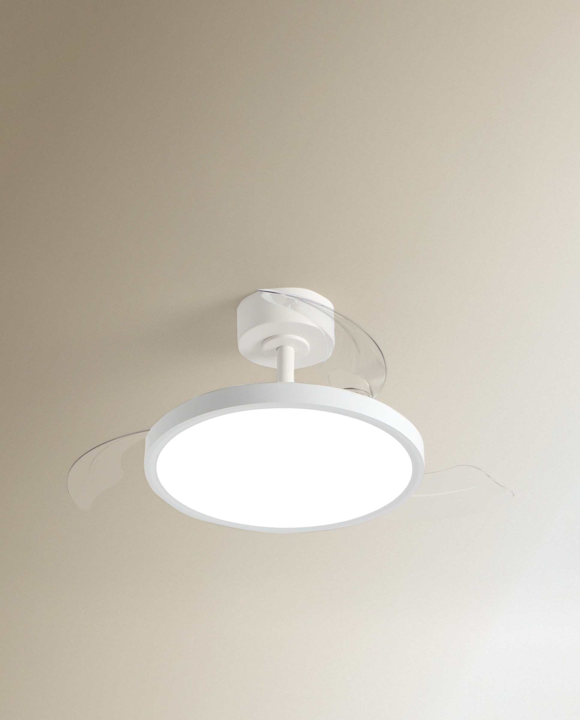 Ventilador de techo S con luz LED y motor DC Menorca - Blanco Blanco-3