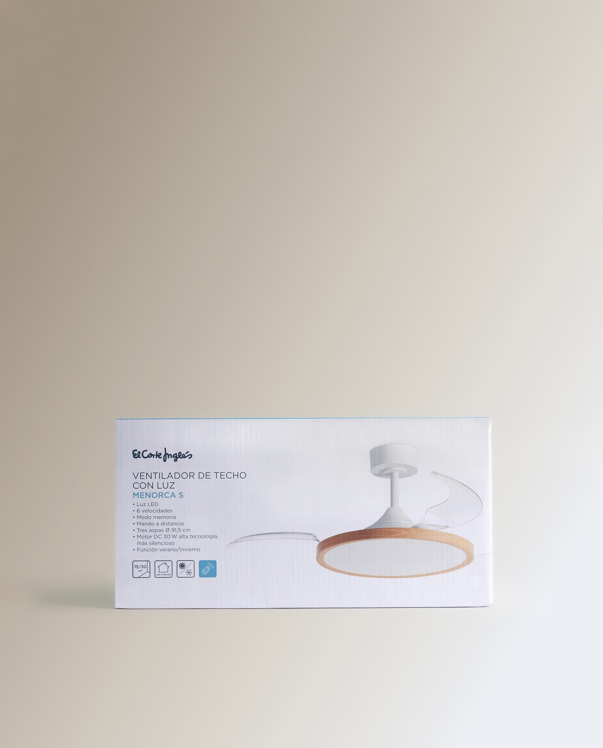 Ventilador de techo S con luz LED y motor DC Menorca - Blanco Blanco-8