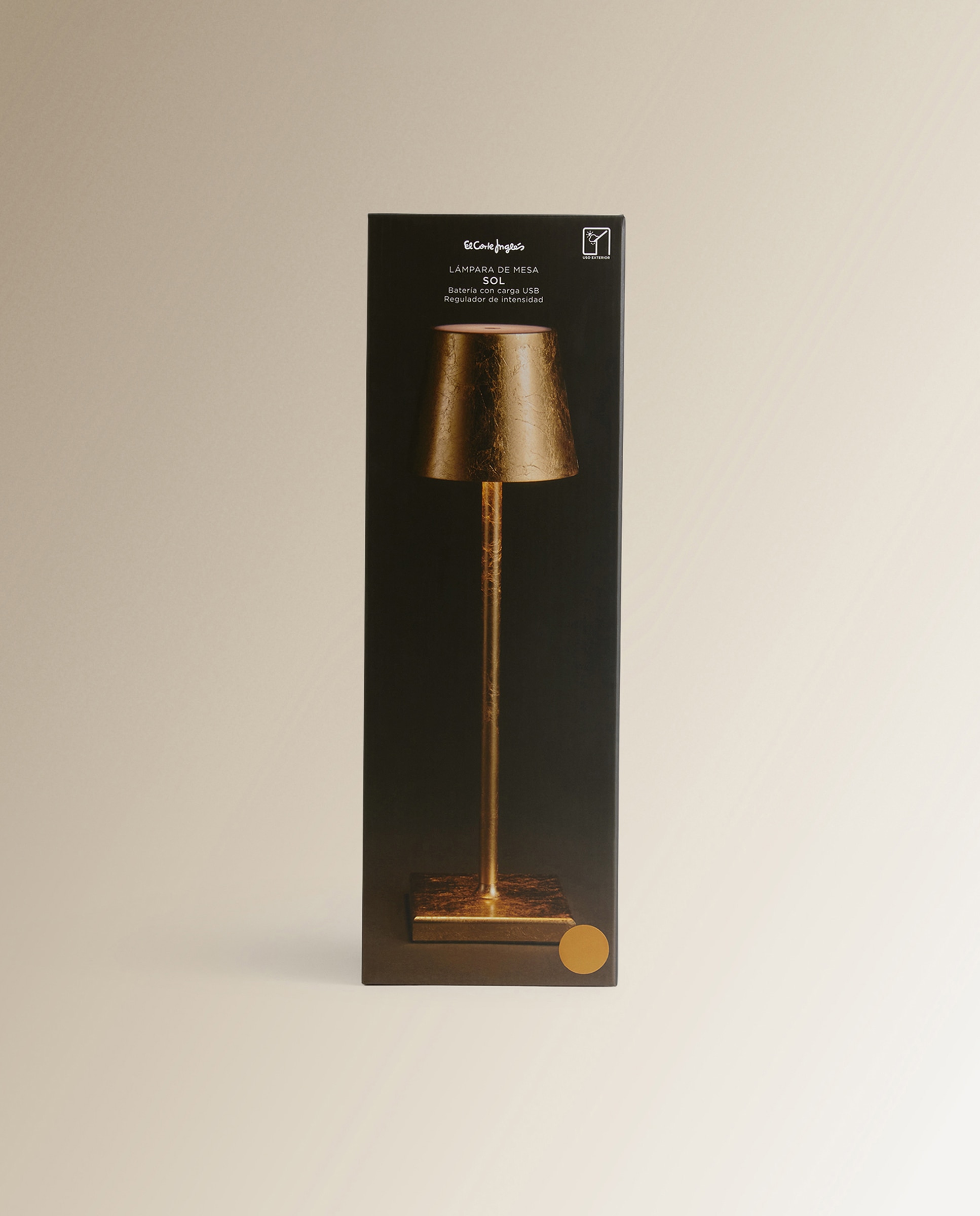 Candeeiro de Mesa para Exterior com LED Integrado Sol - Dourado Ouro-6
