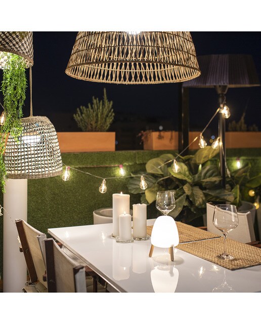 Candeeiro de Mesa para Exterior com LED Integrado Rocket 20 Branco-3