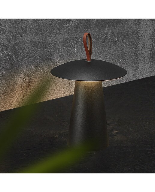 Candeeiro de Mesa Exterior com LED Integrado Ara Preto-2