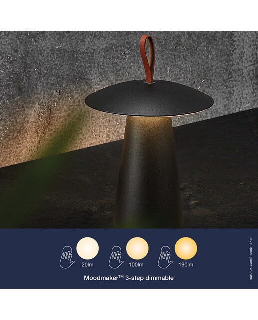 Candeeiro de Mesa Exterior com LED Integrado Ara Preto-3