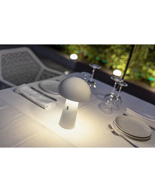 Candeeiro de Mesa Exterior Shitake Battery Branco-2
