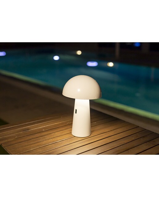 Candeeiro de Mesa Exterior Shitake Battery Branco-3