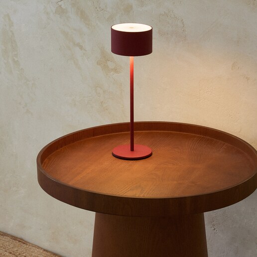 Lámpara de mesa exterior portátil roja Ana