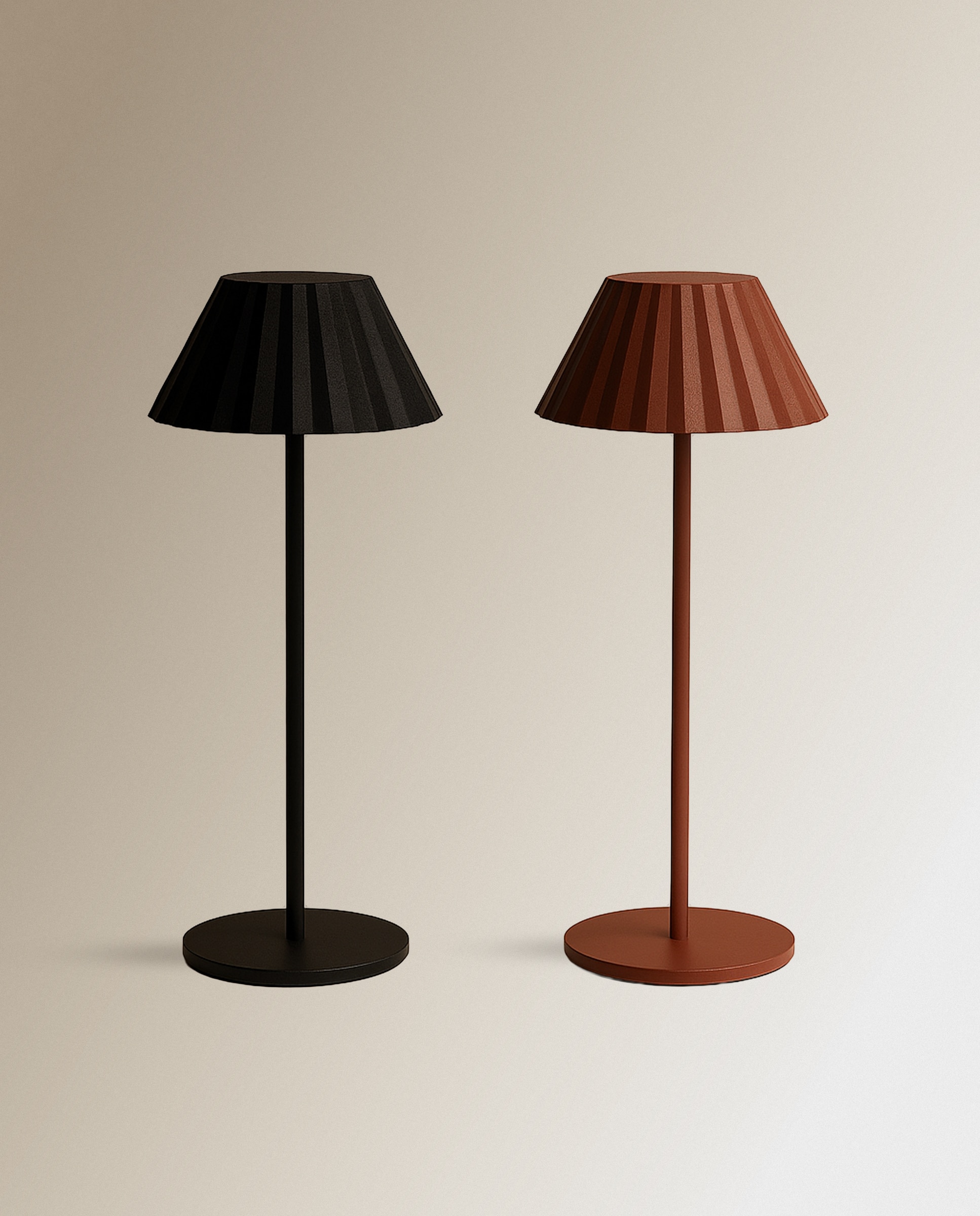 Candeeiro de mesa exterior com LED integrado Bea Vermelho-6