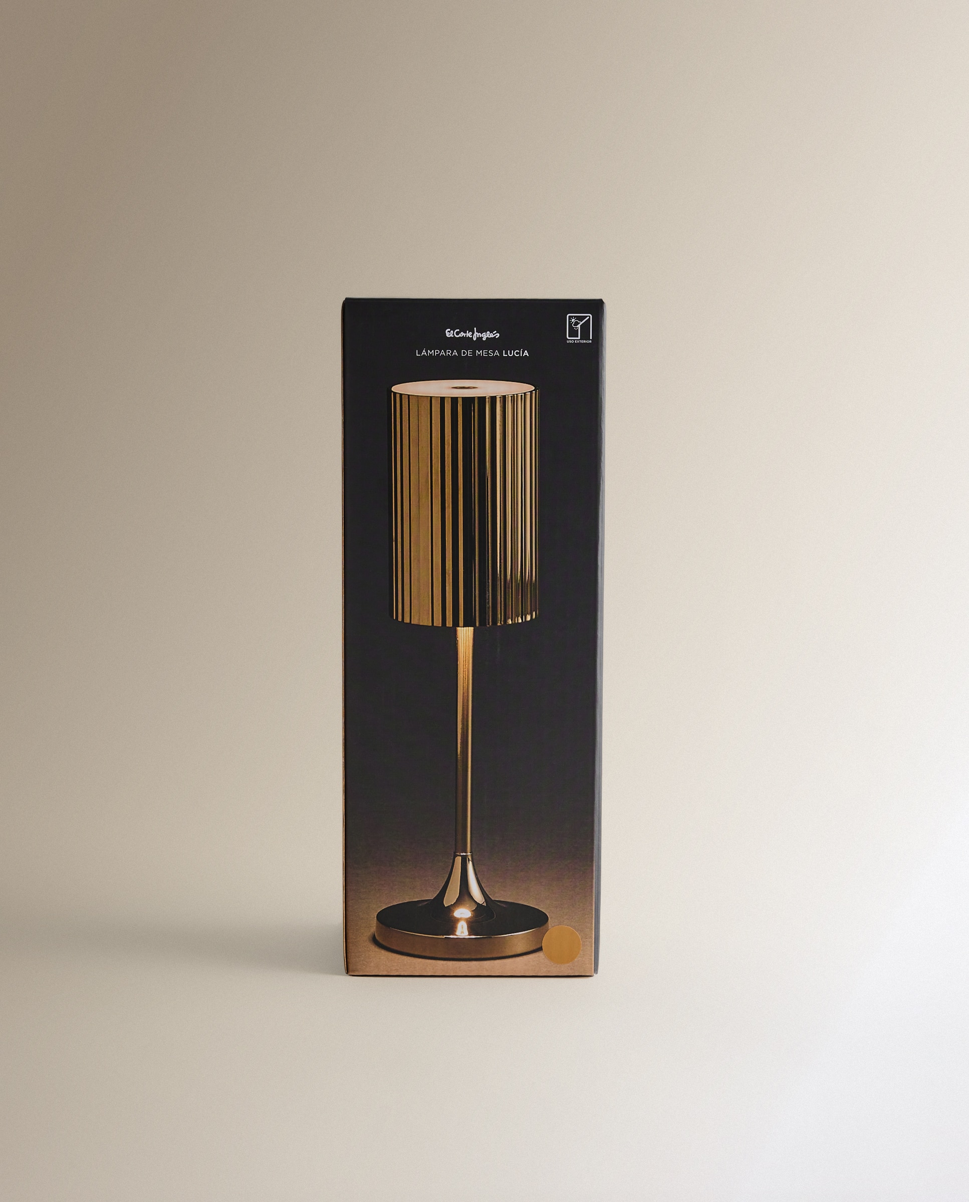 Candeeiro de Mesa Exterior com LED Integrado Lucía Ouro-6