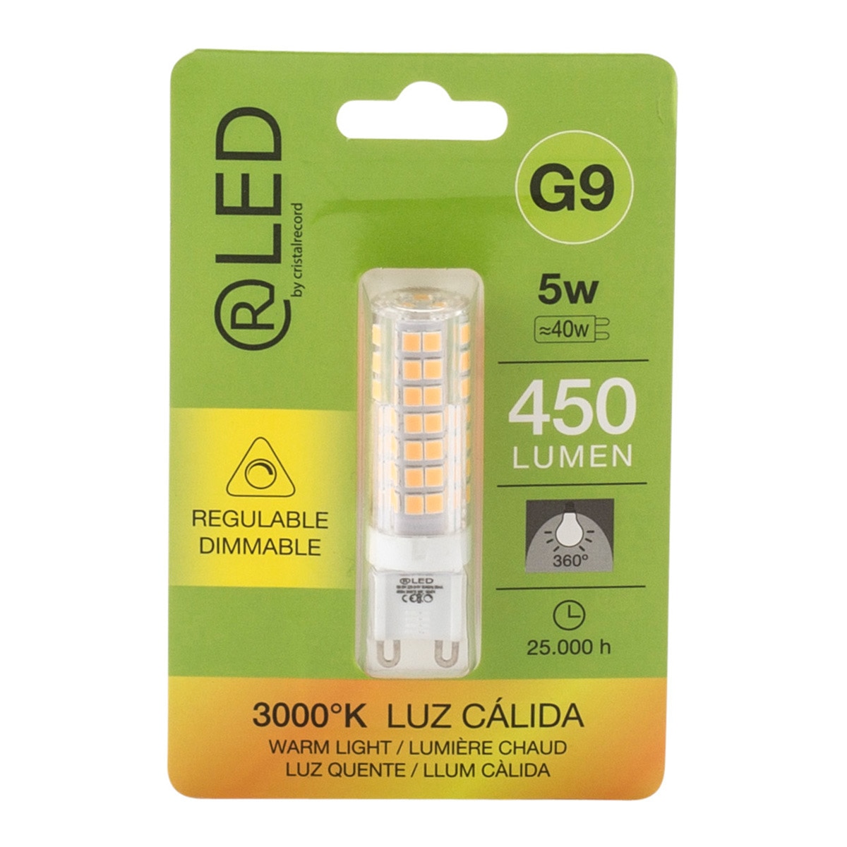 Lâmpada LED 5 W G9 CristalRecord Branco-1