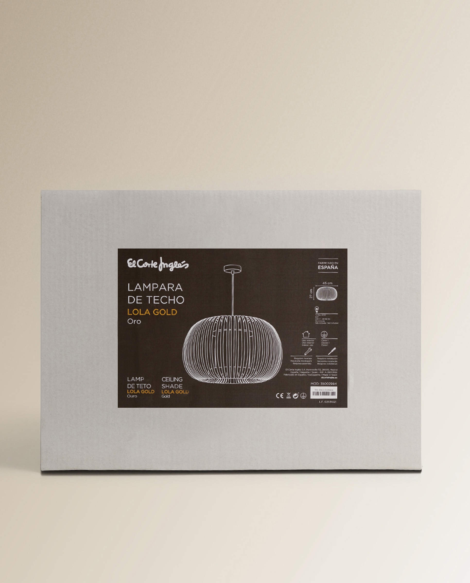 Candeeiro de tecto Lola El Corte Inglés Ouro-6