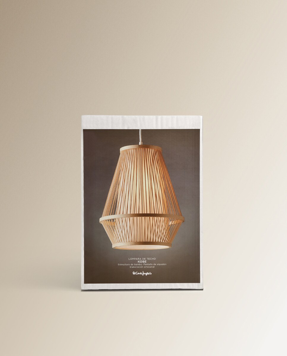 Candeeiro de tecto de bambu pequeno Kobe Natural-6