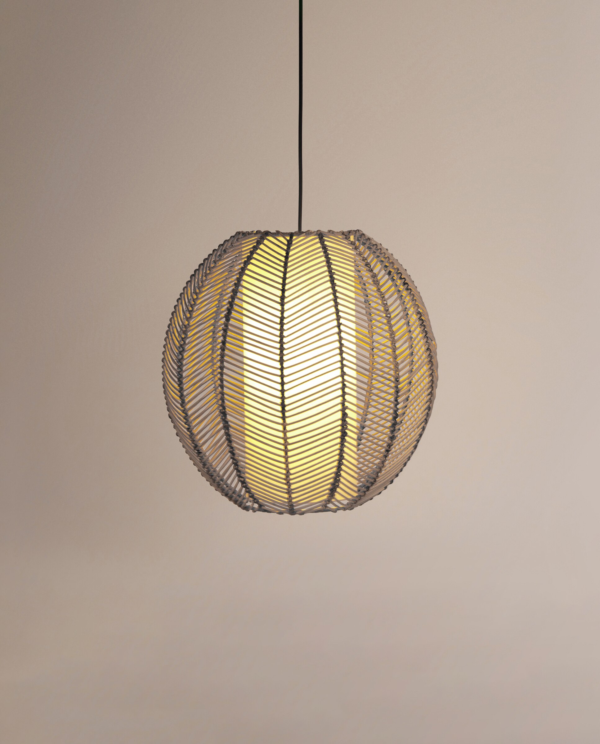 Candeeiro de tecto de vime grande Leek Natural-2