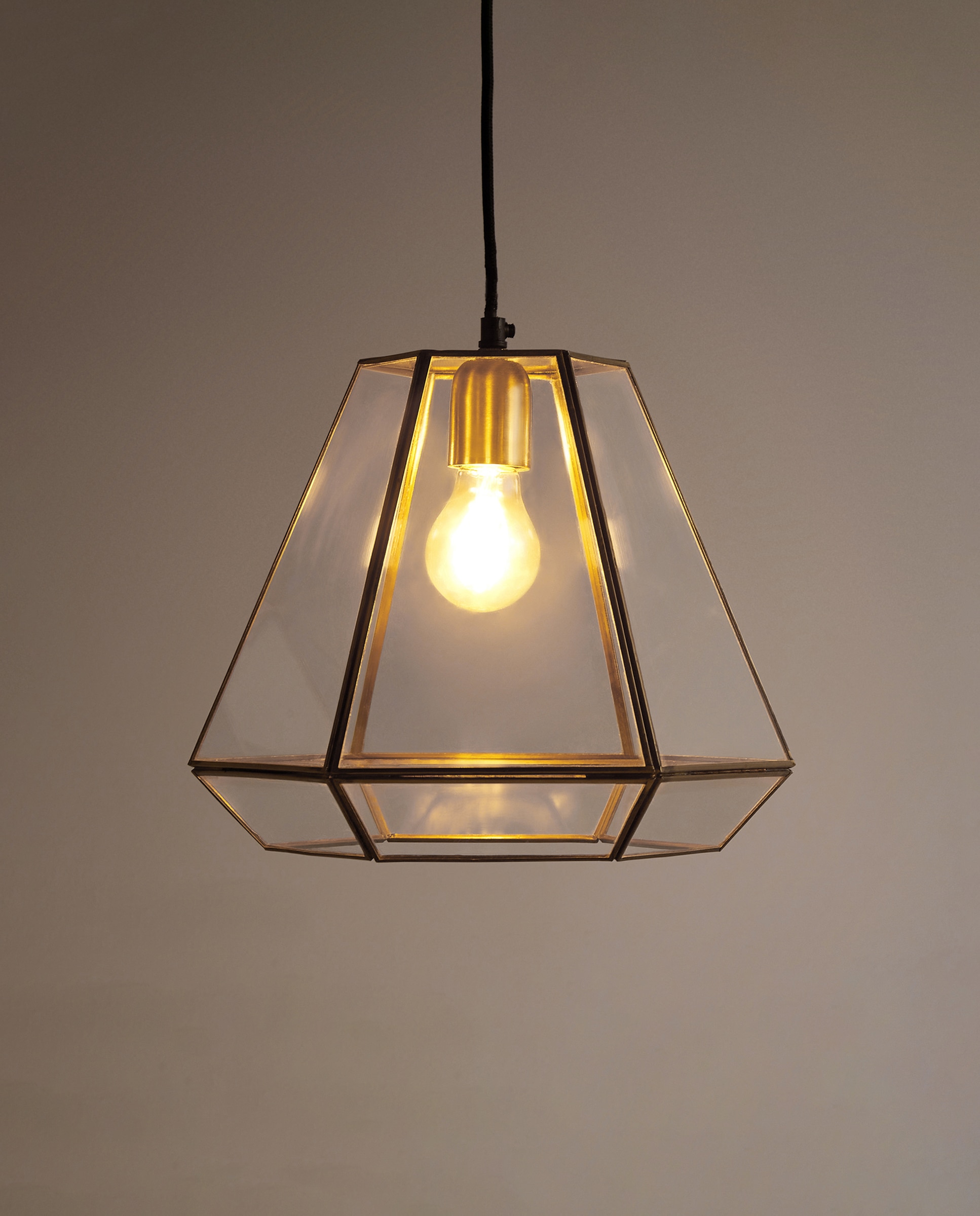 Candeeiro de tecto hexagonal Bera Ouro-2