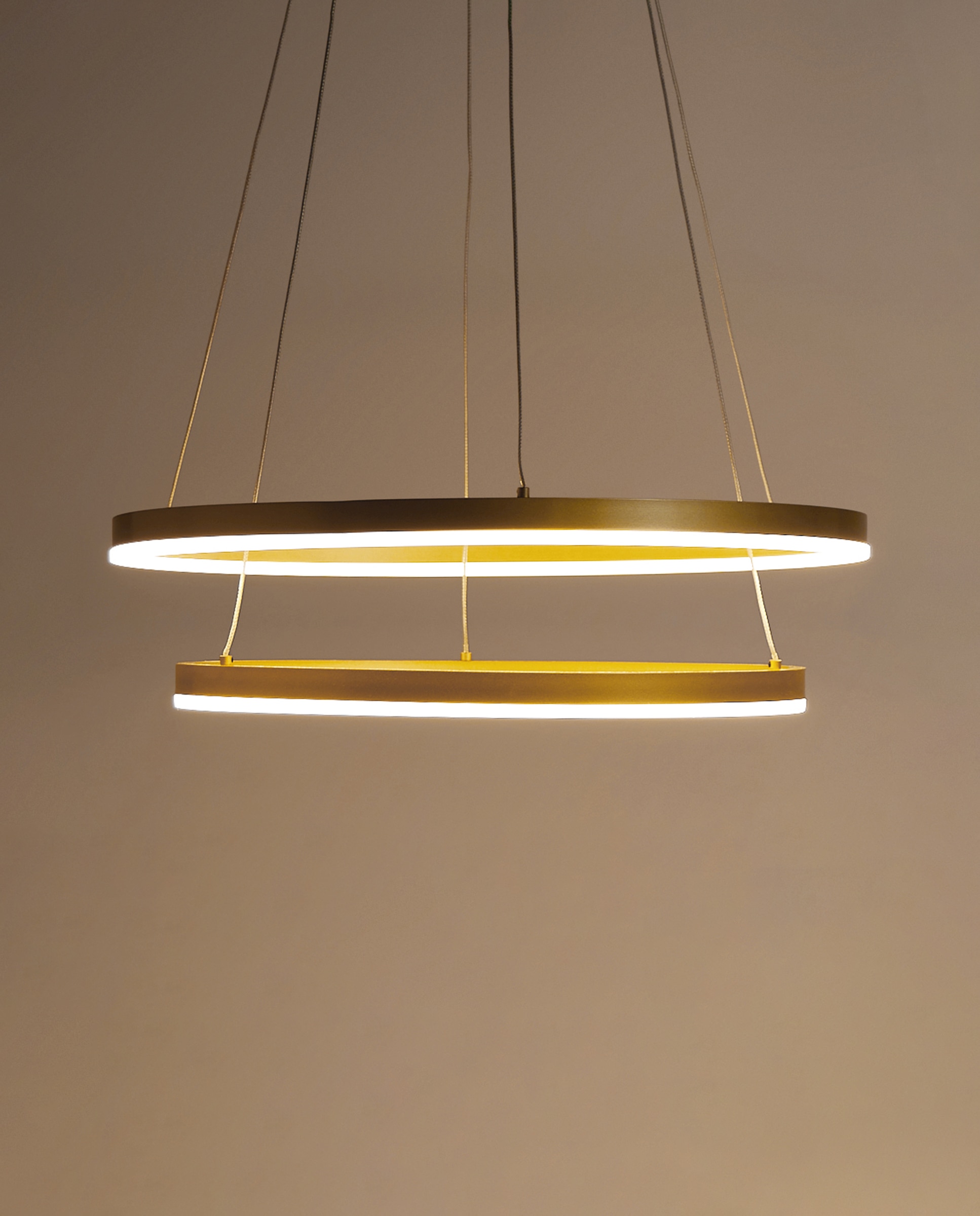 Candeeiro de Teto LED com Argola Dupla Axel Ouro-2