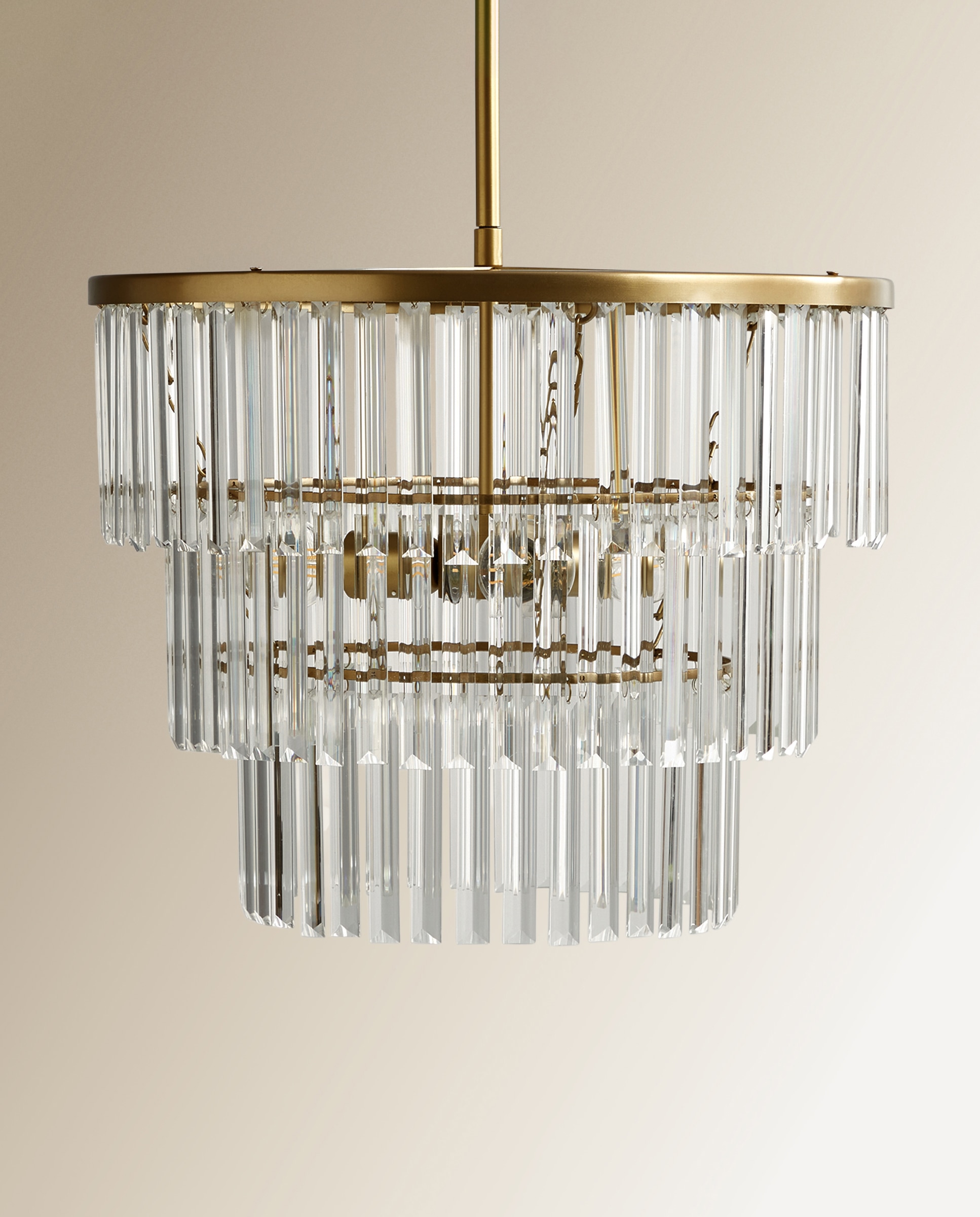Candeeiro Chandelier de Vidro Rialto Ouro-1