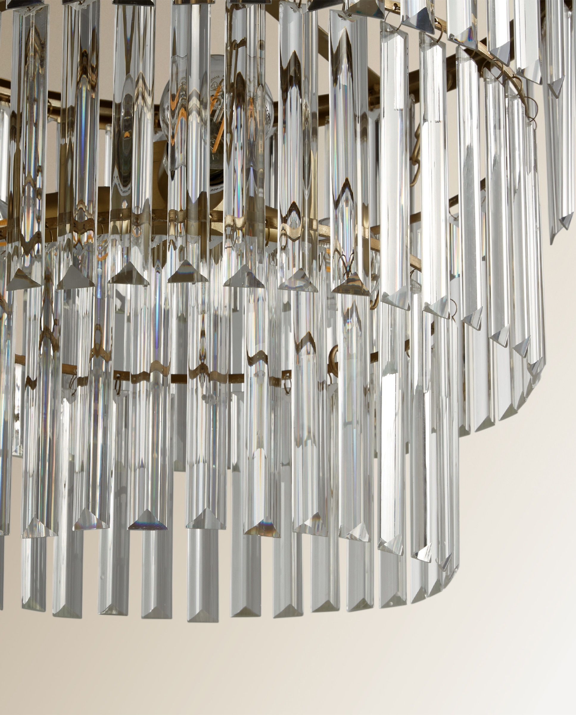 Candeeiro Chandelier de Vidro Rialto Ouro-4