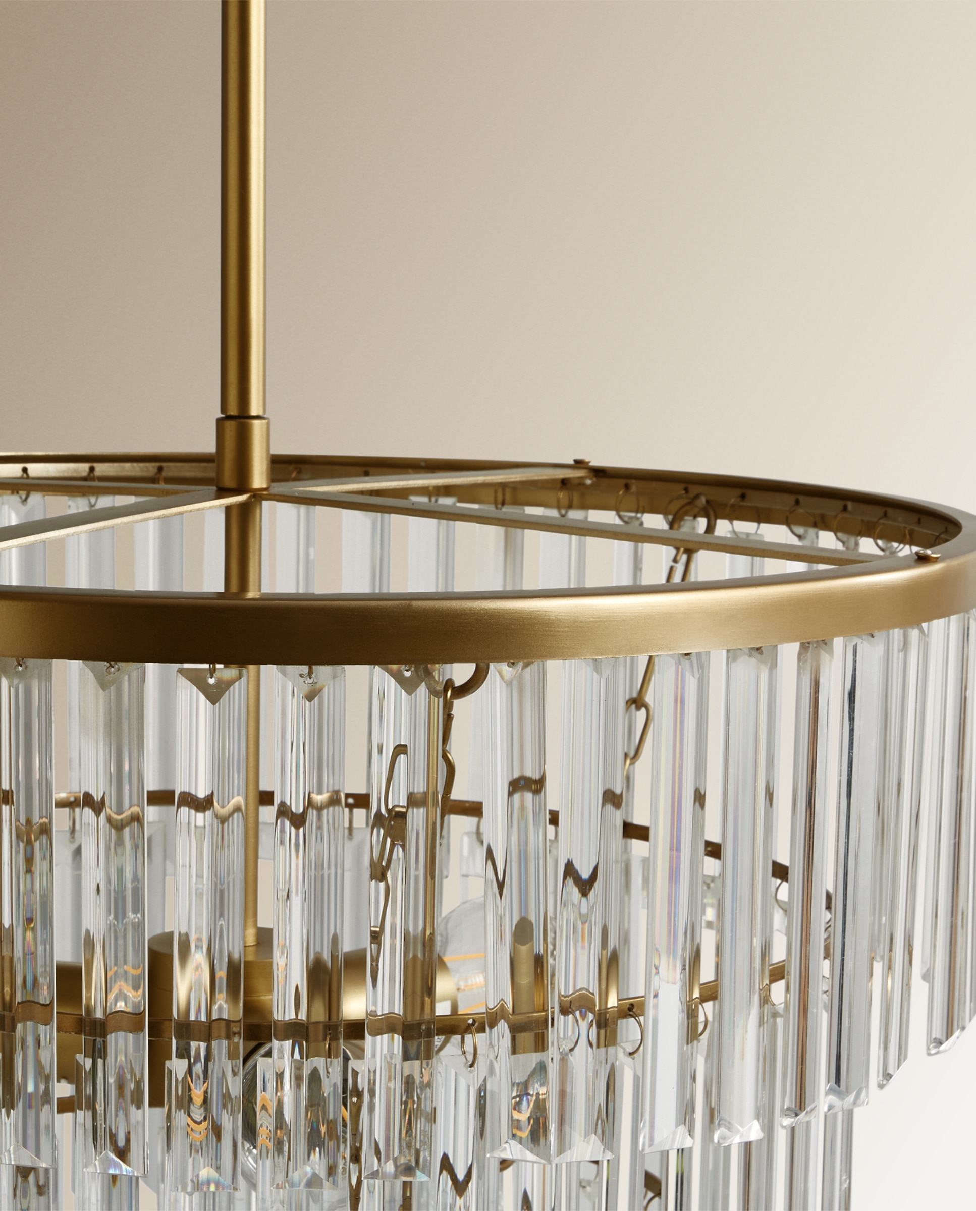 Candeeiro Chandelier de Vidro Rialto Ouro-5