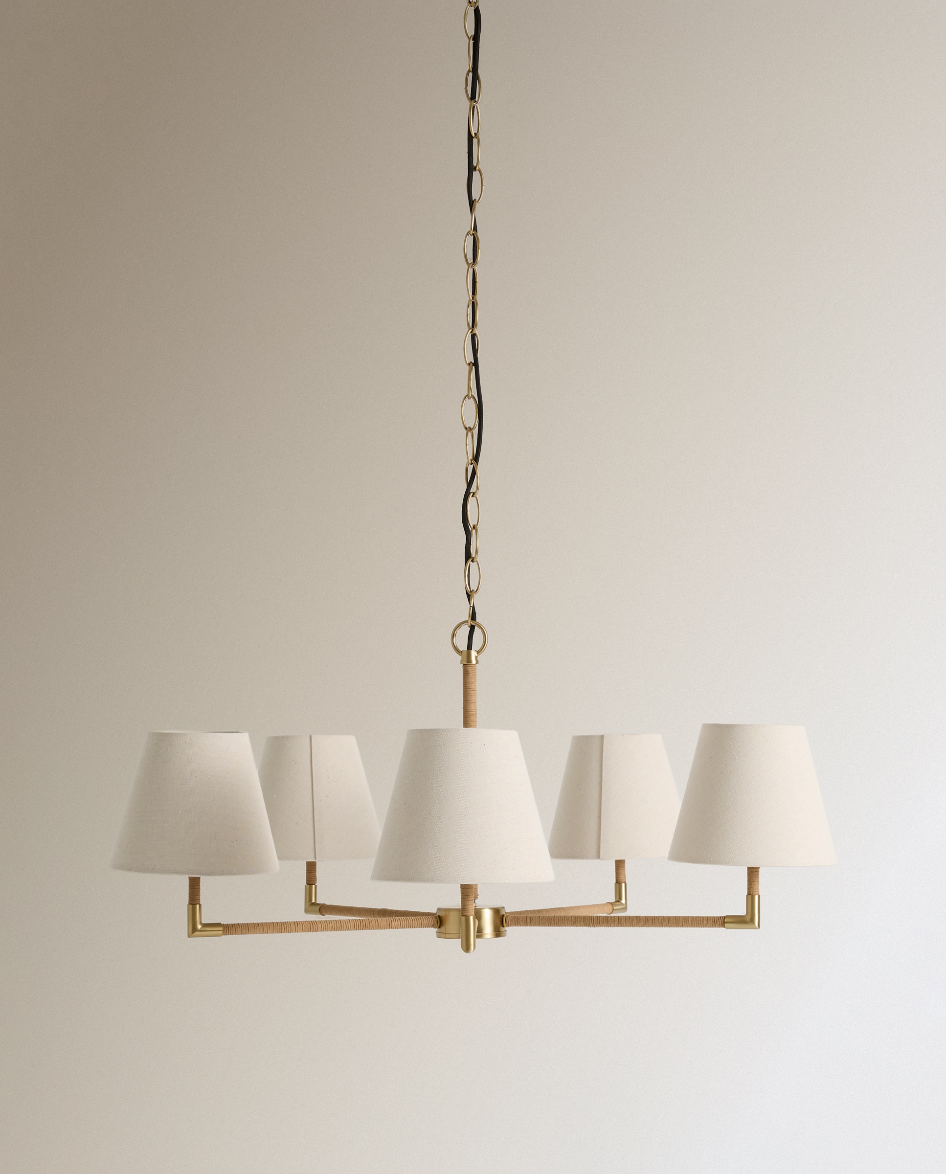 Candeeiro de teto em rattan com 5 luzes Karin Natural-2