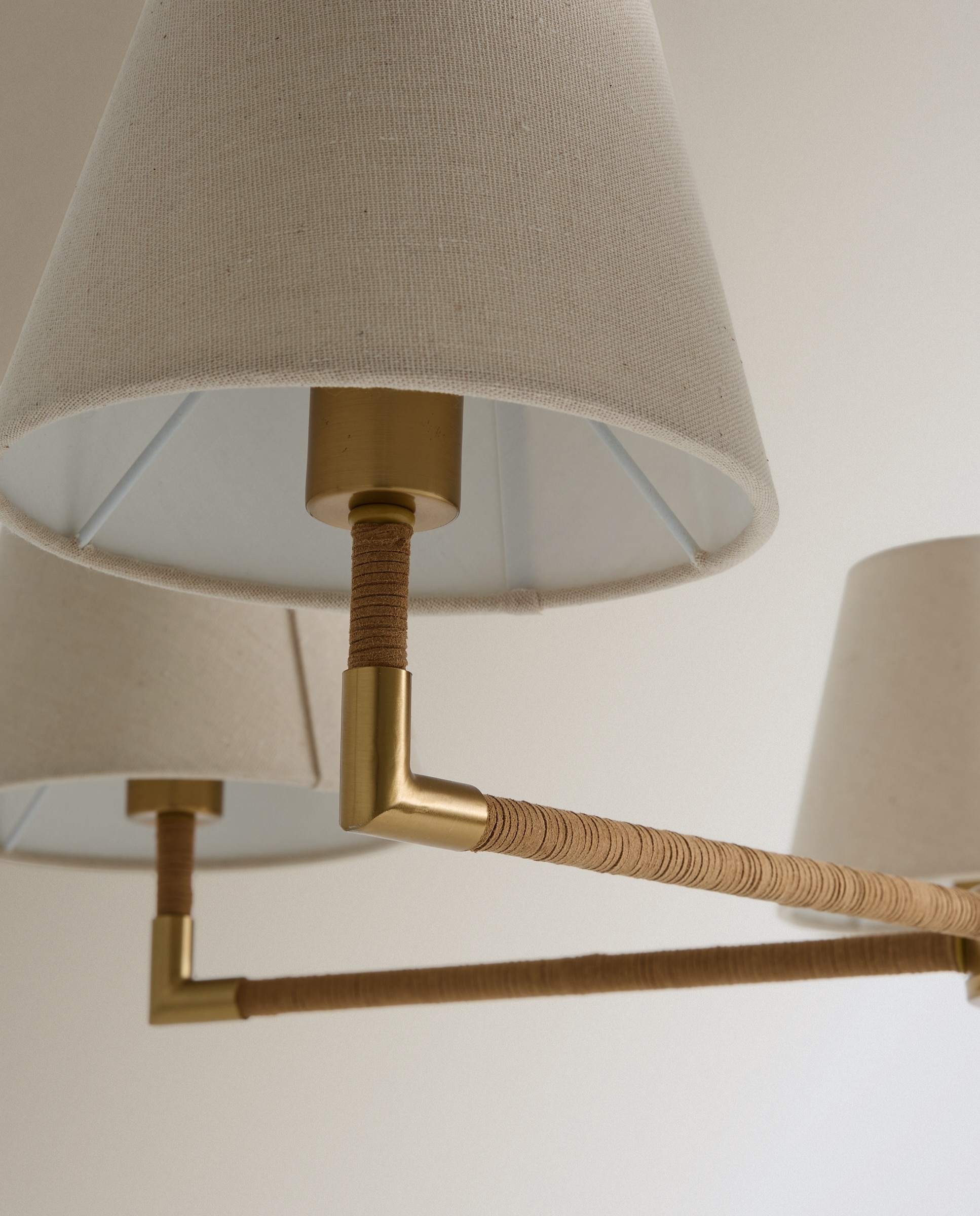 Candeeiro de teto em rattan com 5 luzes Karin Natural-4