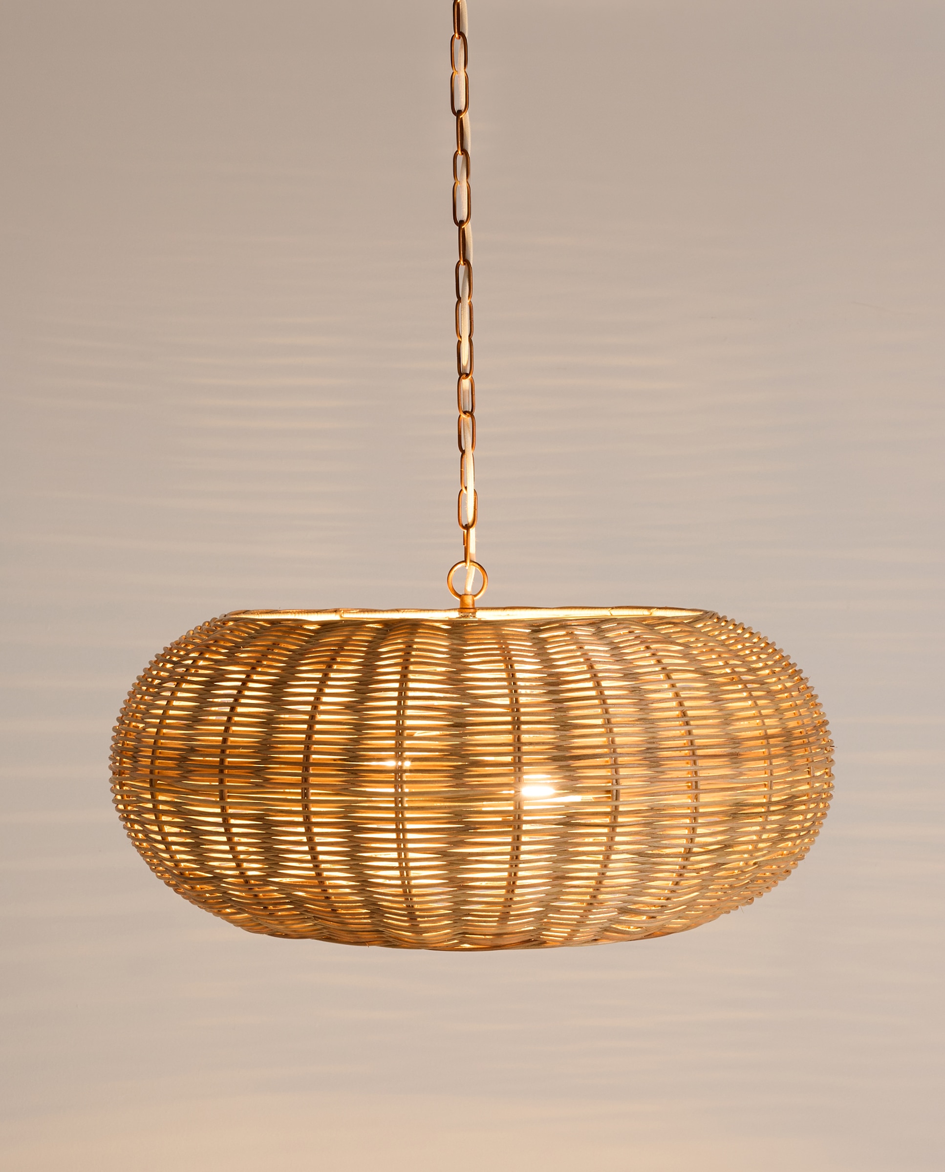 Candeeiro de teto em rattan feito à mão Laos Natural-3