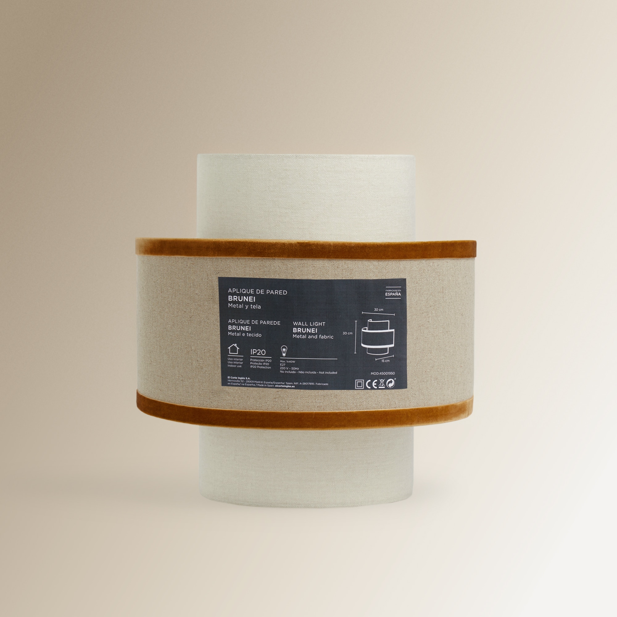 Aplique de Parede Duplo Brunei Ouro-3